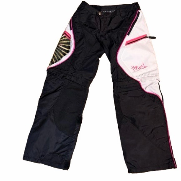 MSR MX Gem Other - Girls Gem Black, White & Pink Motorcycle Riding Pants with Removable Pant Legs